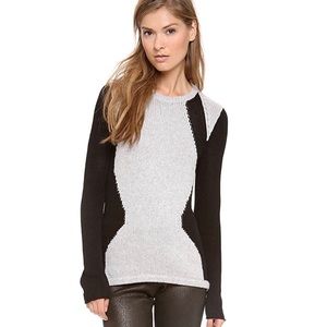 Helmut Lang Sweater Sz P/XS grey and black sexy curve hugging